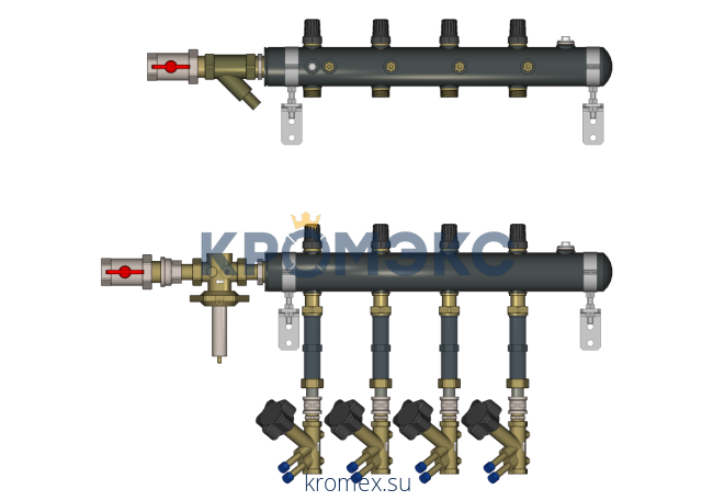 Узел распределительный этажный, TDU.5R DN50-2L-20-APT15-MVT15, Ридан 162L2007R