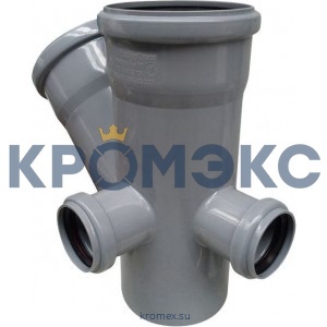 Крестовина PP-H 2-плоскостная правая и тыл серая Дн 110х110х50х45гр б/нап RTP (РосТурПласт) 19202