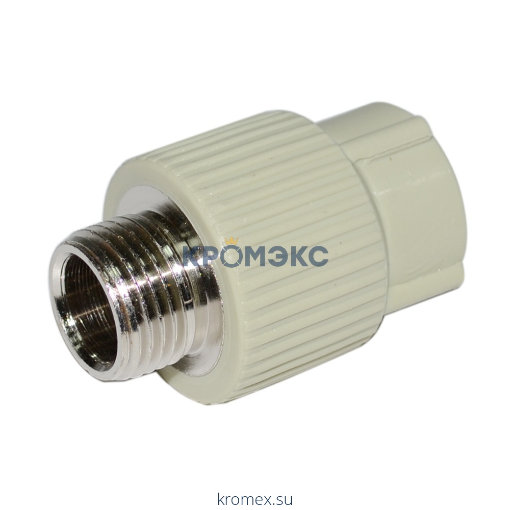 Муфта PP-R комбинированная серая НР Дн 32х3/4" RTP (РосТурПласт) 10947