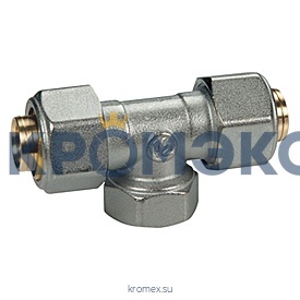 Тройник МП латунь хром обжим R566AM Дн 26х1"х26 ВР Giacomini R569MX120