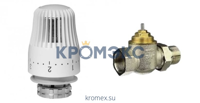 Комплект: 013G7024R_клапан терморегулирующий TR-G DN 15 PN 16, Т=120 °С, прямой, никелированный, с внутренней резьбой; 013G7084R_Термостатический элемент TR 84, жидкостной датчик, для установки на клапаны TR-N и TR-G c присоединительной резьбой М30× 013G2