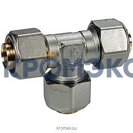 Тройник МП латунь обжим R564AM Дн 16 Giacomini R564MX048