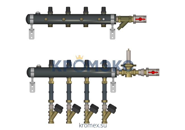 Узел распределительный этажный, TDU.5R DN50-5R-20-APT15-MNT15, Ридан 162L2045R
