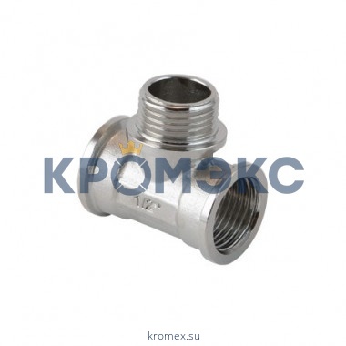 Тройник латунь никель Ду 15 (1/2") ВР/НР/ВР Китай