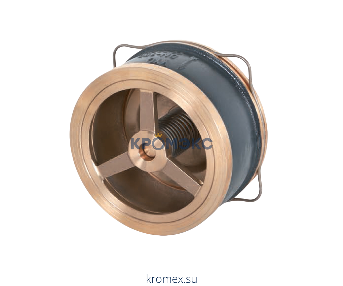 Клапан обратный бронза осевой 170-01 Ду 32 Ру16 Тмакс=250 оС межфл диск нерж VYC DS01A4680