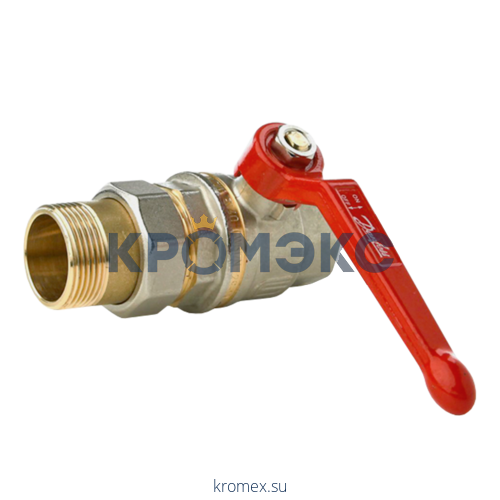 Кран шаровой латунь никель BVR-F Ду 32 Ру40 ВР/"американка" полнопроходной рычаг Danfoss 065B8206