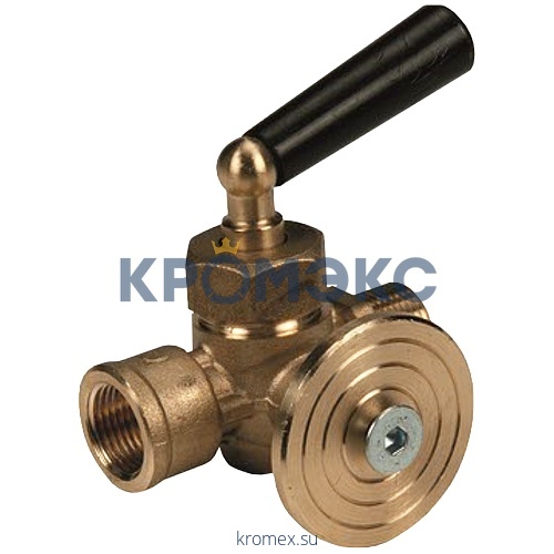 Кран для манометра 3-ходовой латунь R228I Ду 15 Ру16 ВР/НР G1/2" с рукояткой с фланцем Giacomini R228IY003