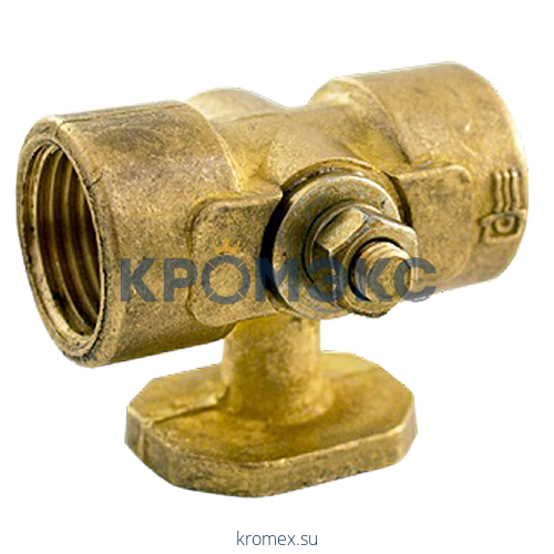 Кран для манометра 3-ходовой латунь 11б38бк/11б18бк Ду 15 Ру16 ВР G1/2"-М20х1,5 без рукоятки с фланцем ВИПРА КПТ 3.05.00