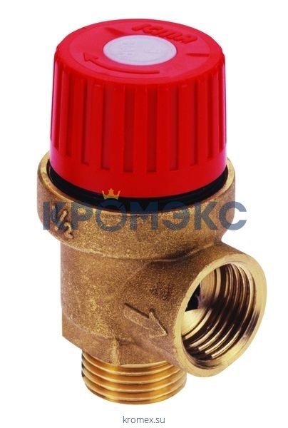Клапан предохранительный угловой латунь 242 Ду15х15 Ру10 НР/ВР G1/2"хG1/2" Рср=3бар Рн=1.5...10бар 110С Icma 91242ADAF