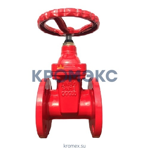 Задвижка чугун 30ч39р аналог МЗВГ обрезиненный клин c гайкой Ду 65 Ру16 до +150 фл Китай