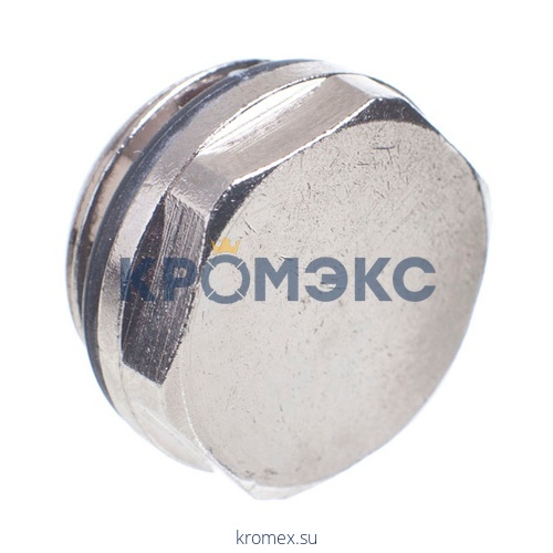 Заглушка (пробка) R92 1/2" для радиатора с прокладкой хром Giacomini R92X003