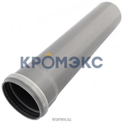 Труба PP-H с раструбом серая Стандарт Дн 40х1,8 б/нап L=0,5м в/к Политэк 114050