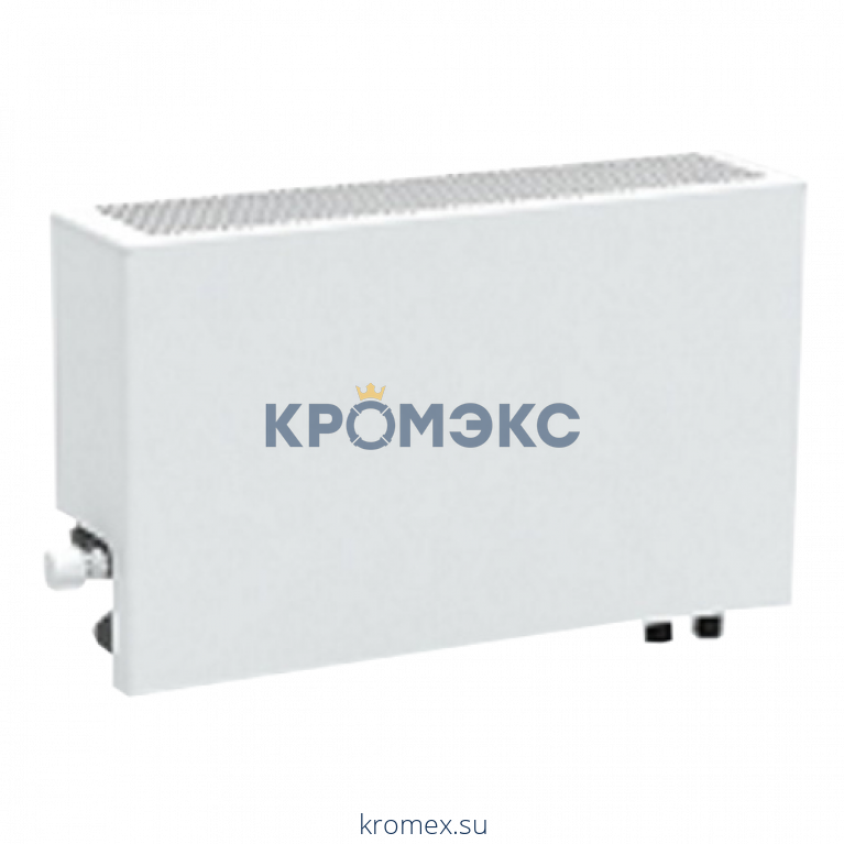 Конвектор настенный концевой Универсал ТБ НП КСК 20 (малой глубины) 0.655кВт двухтр с т/клапаном (пр) КТС-П и элементом термостатическим с воздухоотводчиком КлМ ниж/п НР 1/2" лев ТЗПО