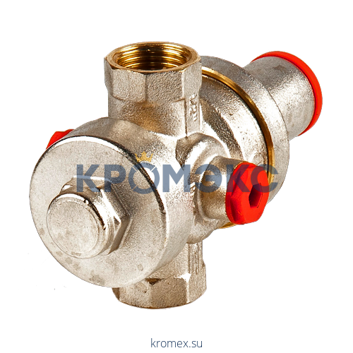 Регулятор давления поршневой латунь R153P Ду 15 Ру25 G1/2" ВР Рн=1 - 5,5бар с вых. под маном. Giacomini R153PX003