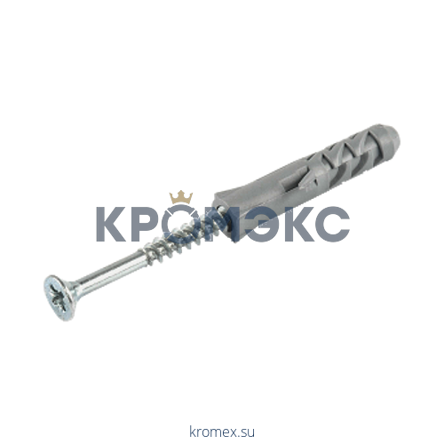 Шуруп крестообразный шлиц D6х80/10х50 с дюбелем