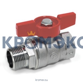 Кран шаровой латунь хром R254D Ду 8 Ру42 ВР/НР бабочка Giacomini R254X001