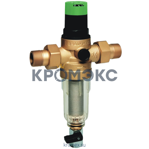 Фильтр сетчатый T-образный пластик Ду 25 Ру16 Тмакс=40 oC G1" НР FK06 с регулятором давления Honeywell FK06-1"AABRU