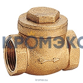 Клапан обратный латунь поворотный N5 Ду 20 Ру16 Тмакс=110 оС ВР G3/4" заслонкла латунь+NBR Giacomini N5Y004
