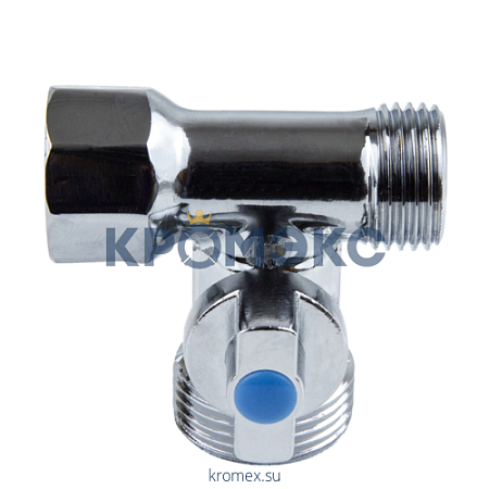 Кран шаровой латунный для стир машин хром 1040 G1/2"х3/4"х1/2" Ру10 ВР/НР/НР редуцированный бабочка д/стир машины Aquasfera 1040-01 Кран шаровой латунный для стир машин хром 1040 G1/2"х3/4"х1/2" Ру10 ВР/НР/НР редуцированный бабочка д/стир машины Aquasfera 1040-01