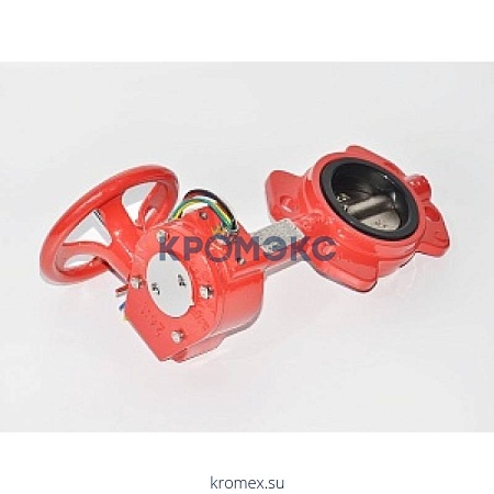 Затвор дисковый поворотный чугун BFV-02/W Ду 80 Ру16 межфл с редуктором диск чугун манжета EPDM со встроенными концевыми выключателями DINARM Затвор дисковый поворотный чугун BFV-02/W Ду 80 Ру16 межфл с редуктором диск чугун манжета EPDM со встроенными концевыми выключателями DINARM