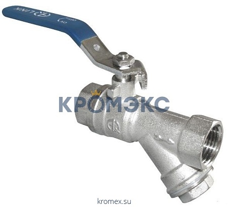 Кран-фильтр шаровой латунь никель Ду 20 Ру20 ВР полнопроходной рычаг AQUALINK 01164 Кран-фильтр шаровой латунь никель Ду 20 Ру20 ВР полнопроходной рычаг AQUALINK 01164