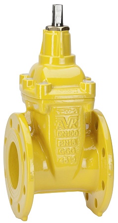 Задвижка фланцевая короткая (по DIN F4) для природного газа Корпус из ковкого чугуна, Эпоксидное покрытиеизнутри и снаружи (желтый Ral 1023) серия 06/70 DN300 PN16 AVK