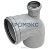 Отвод PP-H с выходом фронтально-вверх серый Дн 110х50х90гр б/нап в/к Ostendorf 904036