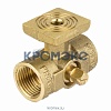 Кран для манометра 3-ходовой латунь 1061 (11б38бк/11б18бк) Ду 15 Ру16 ВР G1/2"-М20х1,5 без рукоятки с фланцем Aquasfera 1061-01