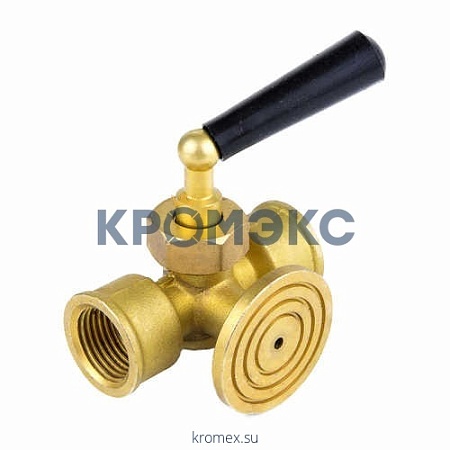 Кран для манометра 3-ходовой латунь 1064 Ду 15 Ру16 ВР G1/2"-М20х1,5 с рукояткой с фланцем Aquasfera 1064-01 Кран для манометра 3-ходовой латунь 1064 Ду 15 Ру16 ВР G1/2"-М20х1,5 с рукояткой с фланцем Aquasfera 1064-01