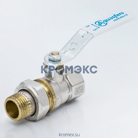 Кран шаровой латунь никель 1106 Standard Ду 25 Ру25 ВР/"американка" полнопроходной рычаг Aquasfera 1106-03 Кран шаровой латунь никель 1106 Standard Ду 25 Ру25 ВР/"американка" полнопроходной рычаг Aquasfera 1106-03