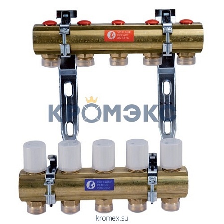 Группа коллекторная латунь R553D 1 1/4" ВР/ВР 6 вых НР под адаптер с седлом 18мм с термостатическими клапанами Giacomini R553Y026 Группа коллекторная латунь R553D 1 1/4" ВР/ВР 6 вых НР под адаптер с седлом 18мм с термостатическими клапанами Giacomini R553Y026