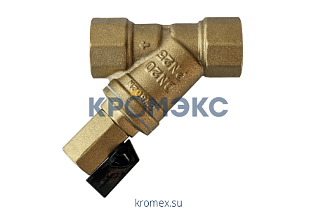 Фильтр сетчатый со спускным краном FVR-DR DN 50 PN 25, Т= 130 °С, ВР, латунь, Ридан 065B8246R