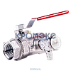 Кран шаровой латунь со спускником R250DS хром Ду 20 Ру42 ВР G3/4" рычаг со спускником Giacomini R250SX004
