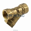Фильтр магнитный сетчатый Y-образный латунь Ду 15 Ру20 G1/2" ВР 4006 с отверстием под пломб Aquasfera 4006-01