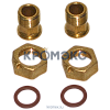 Комплект присоединительный латунь для счётчика воды Ду 15 (3/4"х1/2") L=36мм ВР/НР Цветлит ZW50102 .