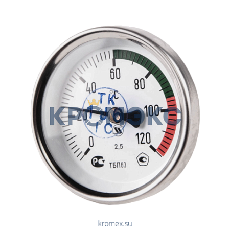 Термометр биметаллический осевой Дк100 L=100мм G1/2&quot; 200С ТБП-Т НПО ЮМАС