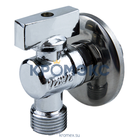 Кран шаровой латунный бытовой хром угловой 1042 G1/2" Ру10 НР редуцированный бабочка Aquasfera 1042-01 Кран шаровой латунный бытовой хром угловой 1042 G1/2" Ру10 НР редуцированный бабочка Aquasfera 1042-01