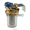 Фильтр сетчатый T-образный латунь Ду 10 Ру16 G3/8" ВР N1UB со сливным краном Giacomini N1UBY001