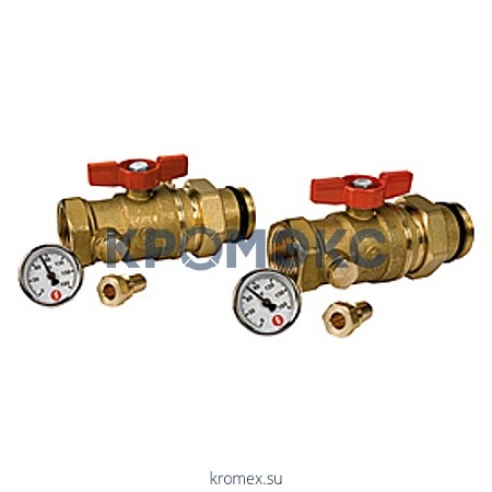 Комплект кранов 3-ходовой Ду 25 Ру35 ВР G1" 2 шаровых крана 1”х1”, с отводом и 2 термометра R540Y015 Giacomini R259SY067 Комплект кранов 3-ходовой Ду 25 Ру35 ВР G1" 2 шаровых крана 1”х1”, с отводом и 2 термометра R540Y015 Giacomini R259SY067