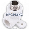 Угольник PP-R комбинированный белый НР Дн 25х1/2" с креплением VALFEX 10121025