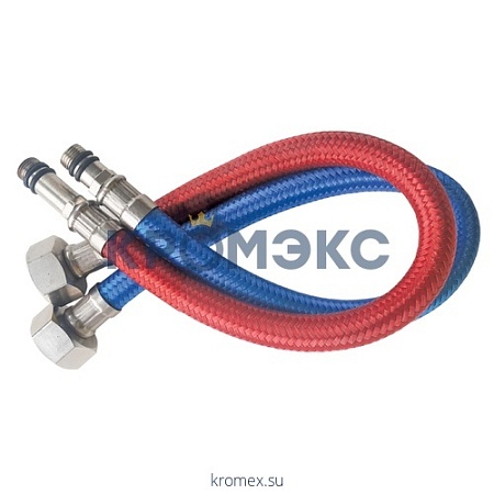 Подводка гибкая для воды латунь пара для смесителя M10-1/2&quot; г-ш L=0,6 м фибронейлоновая оплётка Славен СЛ-ЗП-009