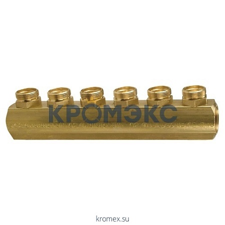 Коллектор латунь R551S 3/4" ВР/ВР на 3 вых 3/4" НР под евроконус Giacomini R551SY083 Коллектор латунь R551S 3/4" ВР/ВР на 3 вых 3/4" НР под евроконус Giacomini R551SY083