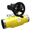Кран шаровой сталь газ КШ.Ц.П.Р Ду 150 Ру25 п/привар с редуктором LD КШ.Ц.П.Р.GAS.150/125.025.Н/П.02