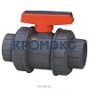 Кран ПВХ серый под клеевое соед шаровой Дн 32 Ру16 напорный Aquaviva