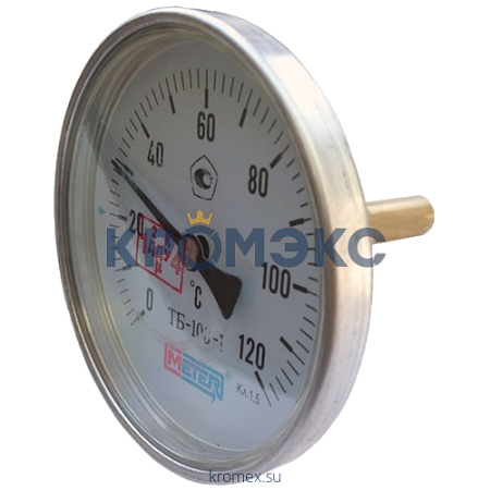 Термометр биметаллический осевой Дк100 L=160мм G1/2&quot; 120С ТБ100 Метер