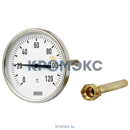 Термометр биметаллический осевой Дк63 L=100мм G1/2&quot; 120С A50.10 Wika 3901688 (36523010)