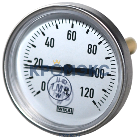 Термометр биметаллический осевой Дк100 L=100мм G1/2&quot; 120С A50.10 Wika 3901912 (36523042)