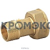 Полусгон латунь хром Ду 20х25 (3/4"х1") НР/нак. гайка R37 Giacomini R37Y004