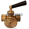 Кран для манометра 3-ходовой латунь 183 Ду 15 ВР G1/2"-М20х1,5 с рукояткой с фланцем Icma 90183ADAO05