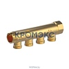 Коллектор латунь R580C 1" ВР/НР на 3 вых 3/4" НР под евроконус Giacomini R580CY053
